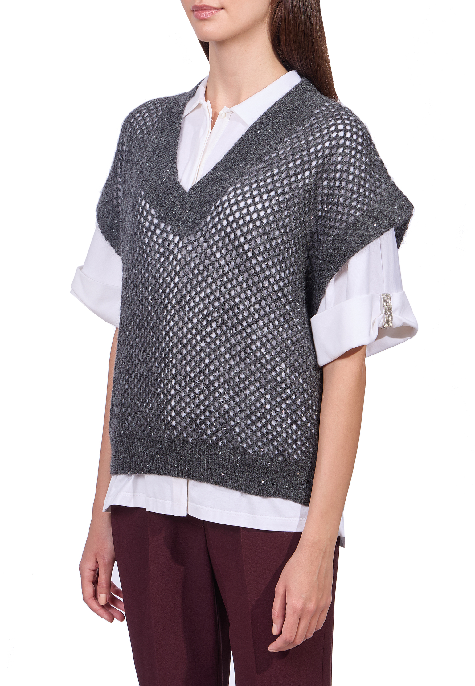 

Жилет BRUNELLO CUCINELLI, Серый, Серый