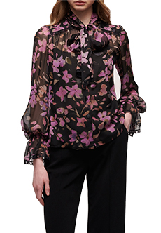 Шифоновая блуза с цветочным принтом LUISA SPAGNOLI