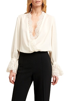 Шёлковая блуза с кружевом LUISA SPAGNOLI