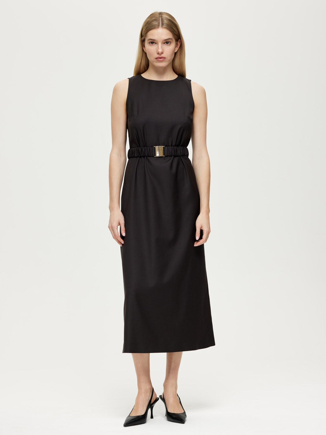 Платье-футляр с шерстью LUSIO Темно-коричневый, размер M