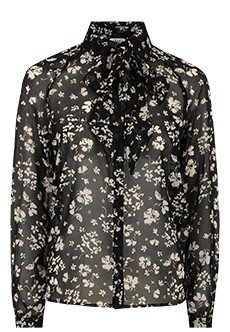 Черная блуза с цветочным принтом LIU JO