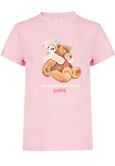 Розовая хлопковая футболка с принтом ELYTS