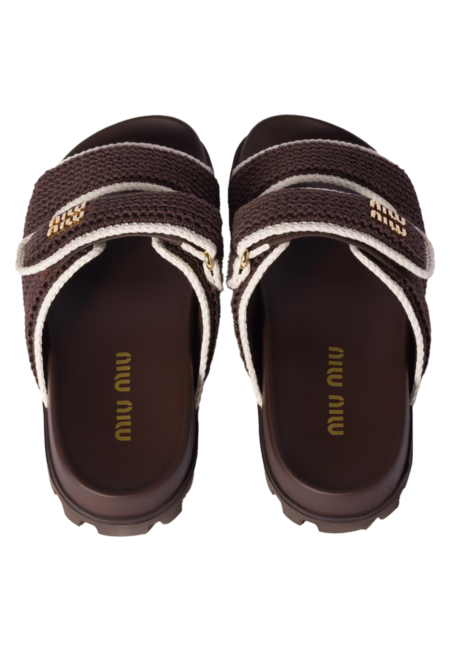 

Шлепанцы MIU MIU, Коричневый, Коричневый