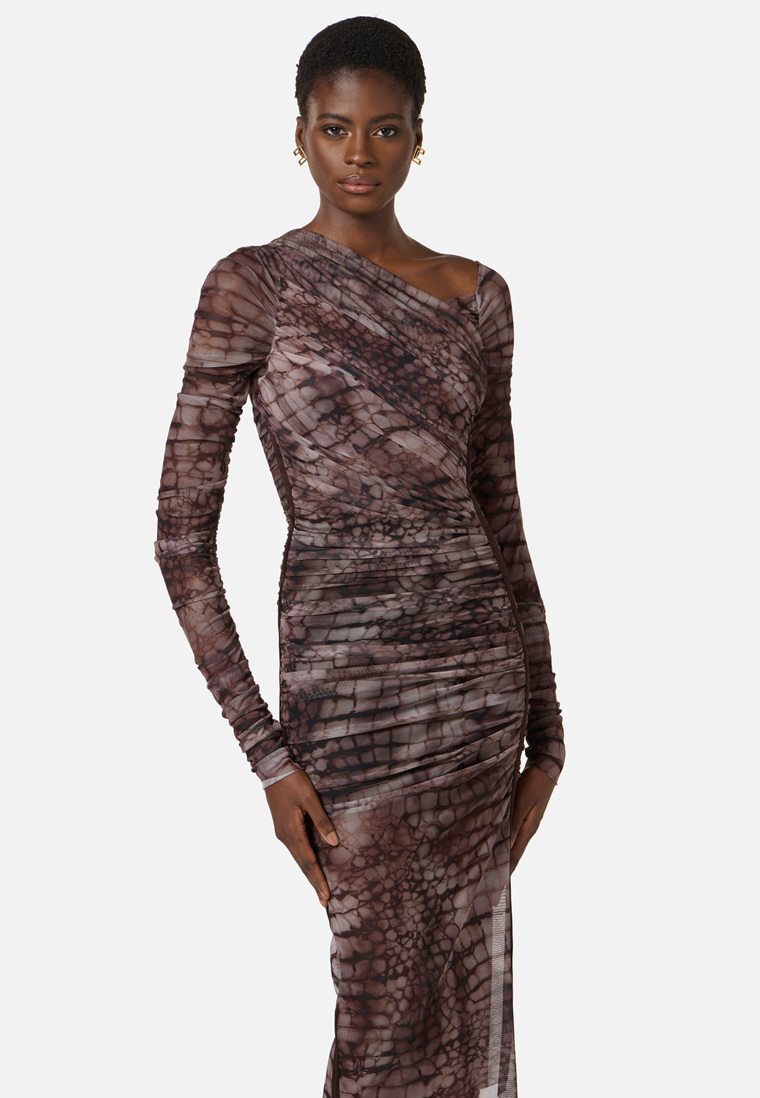 

Платье ELISABETTA FRANCHI, Коричневый, Коричневый