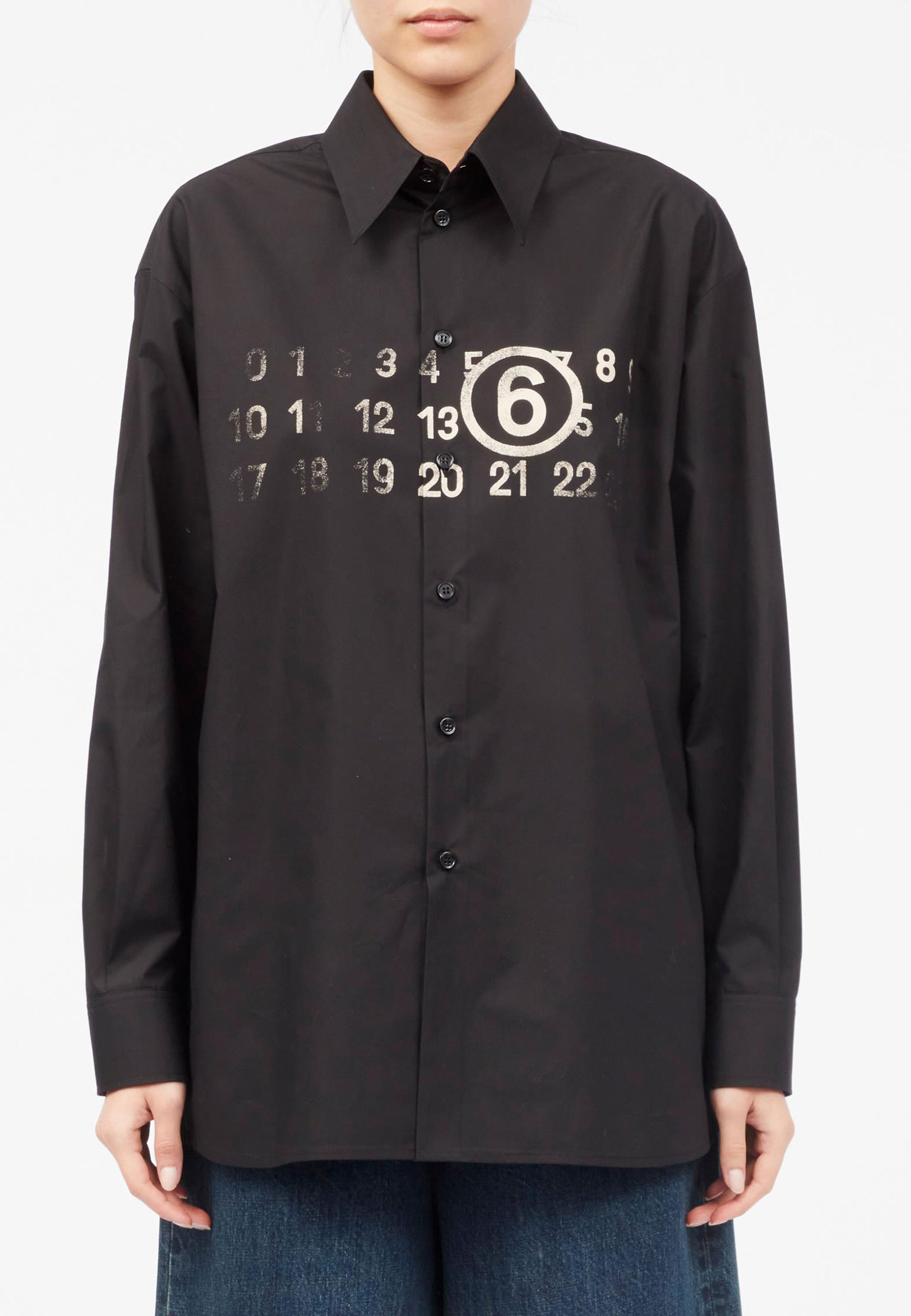 Рубашка MM6 Maison Margiela Черный, размер 36