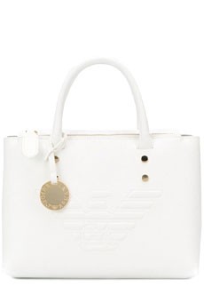 Белая сумка с тиснением-логотипом EMPORIO ARMANI