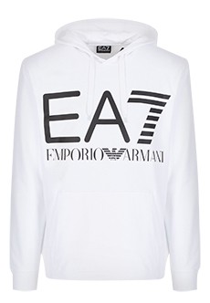Белая спортивная толстовка с логотипом EA7