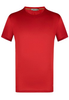 Красная футболка с вышивкой CORNELIANI
