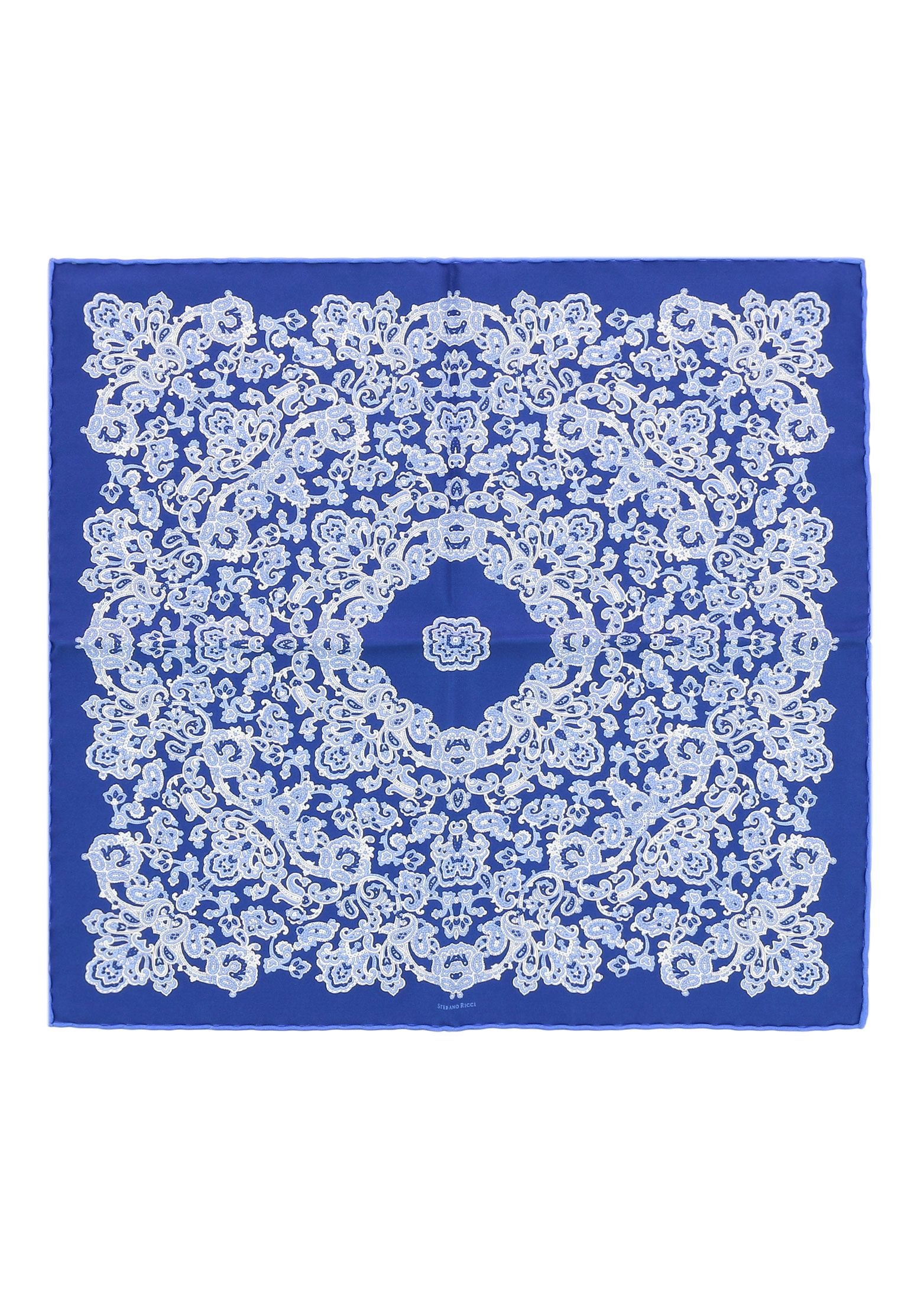 Шелковый платок STEFANO RICCI Синий 95594 