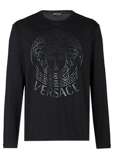 Черный лонгслив VERSACE