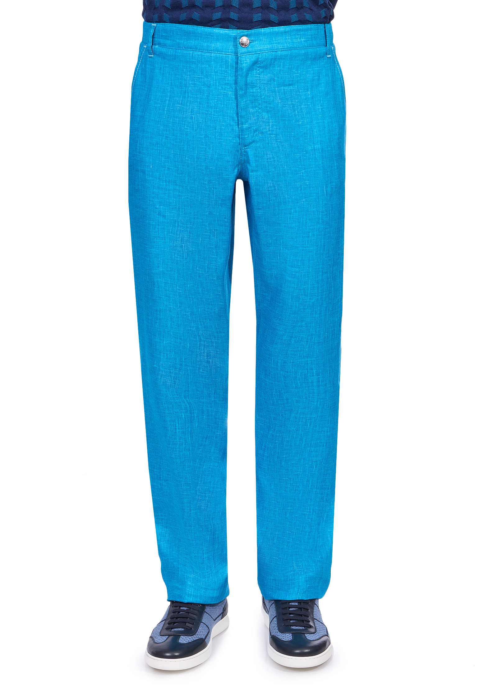 

Брюки лен ZILLI, Синий, Синий