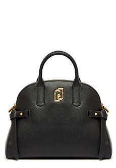 Черная сумка с золотистым логотипом  LIU JO