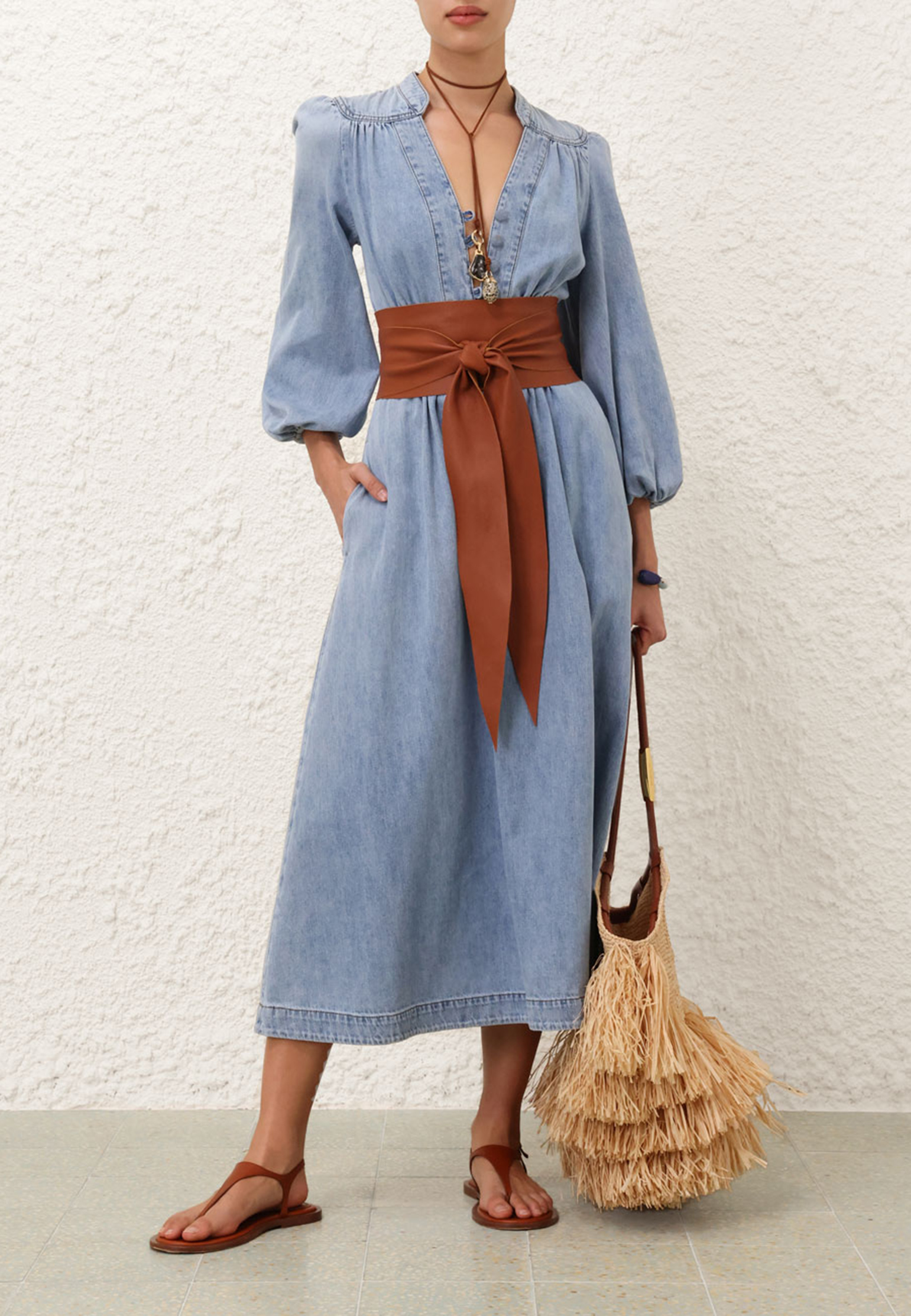 

Платье ZIMMERMANN, Голубой, Голубой