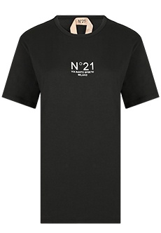 Хлопковая футболка с логотипом No21