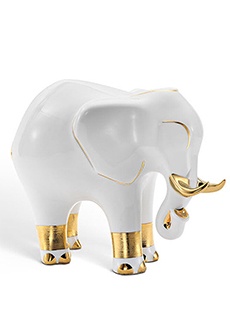 Декоративная статуэтка слона из флорентийского фарфора и 14-каратного золота STEFANO RICCI
