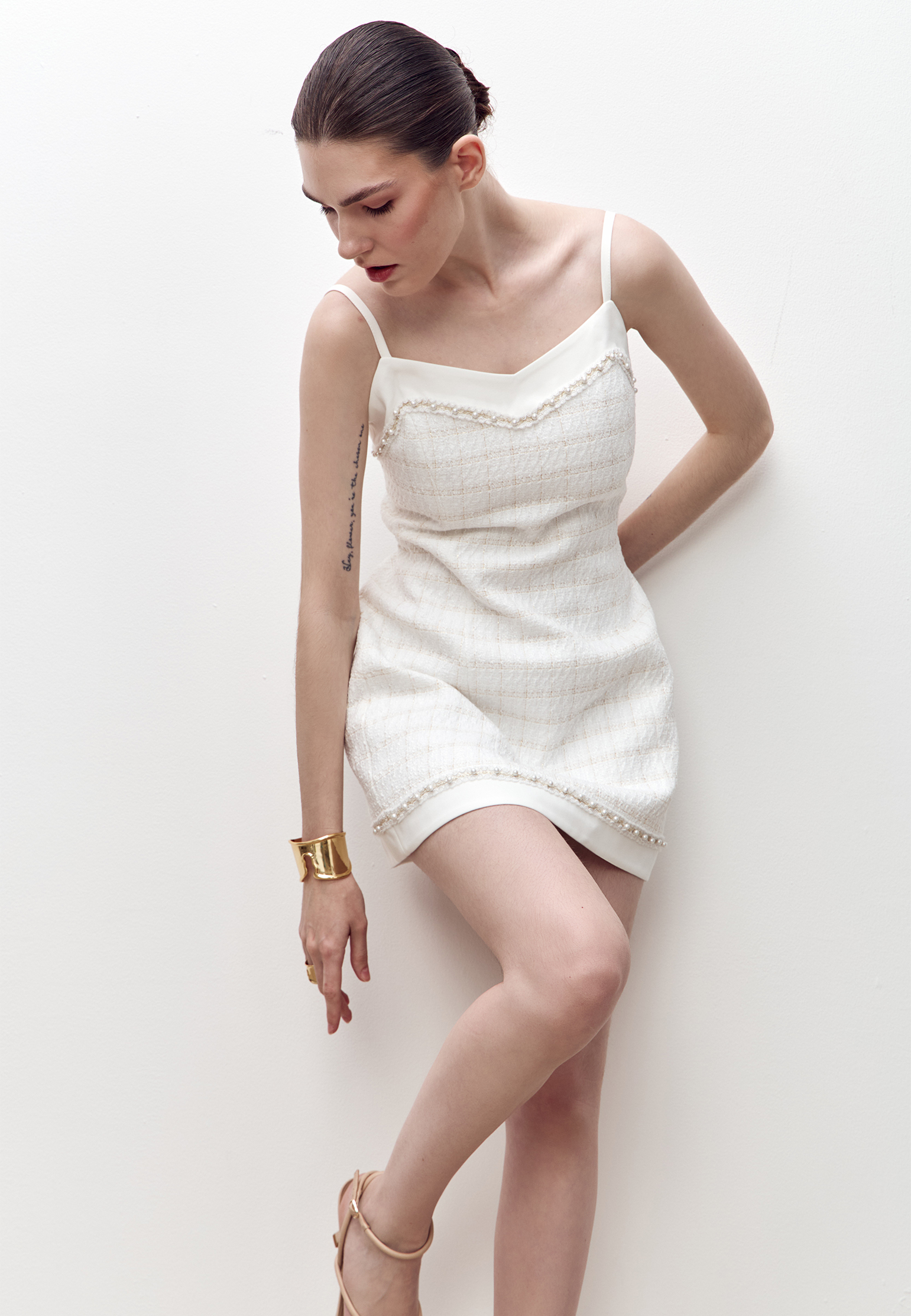 

Платье из твида на подкладке "Jane" AZUR, Белый, Белый