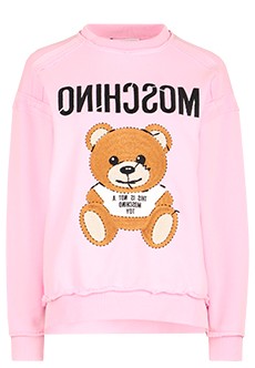 Розовый свитшот с вышивкой MOSCHINO