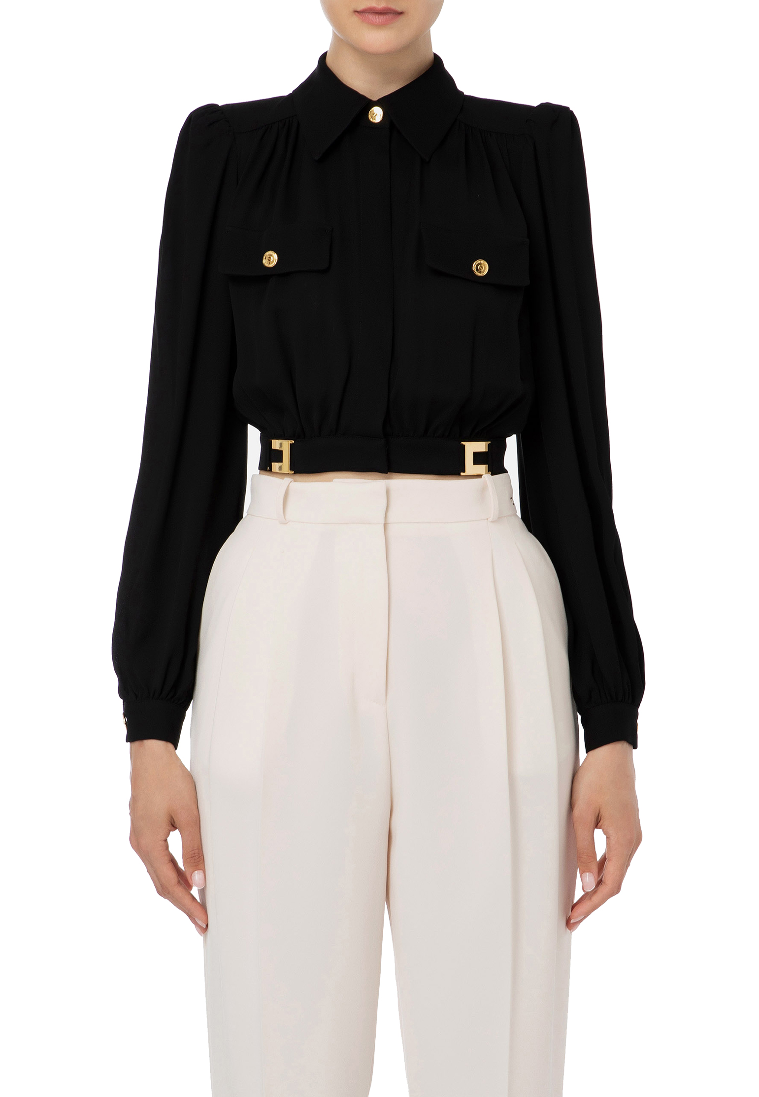 

Блуза ELISABETTA FRANCHI, Черный, Черный