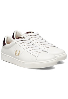 Белые кеды с контрастной вставкой FRED PERRY