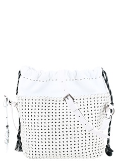 Белая комбинированная сумка с плетением кроше HENRY BEGUELIN