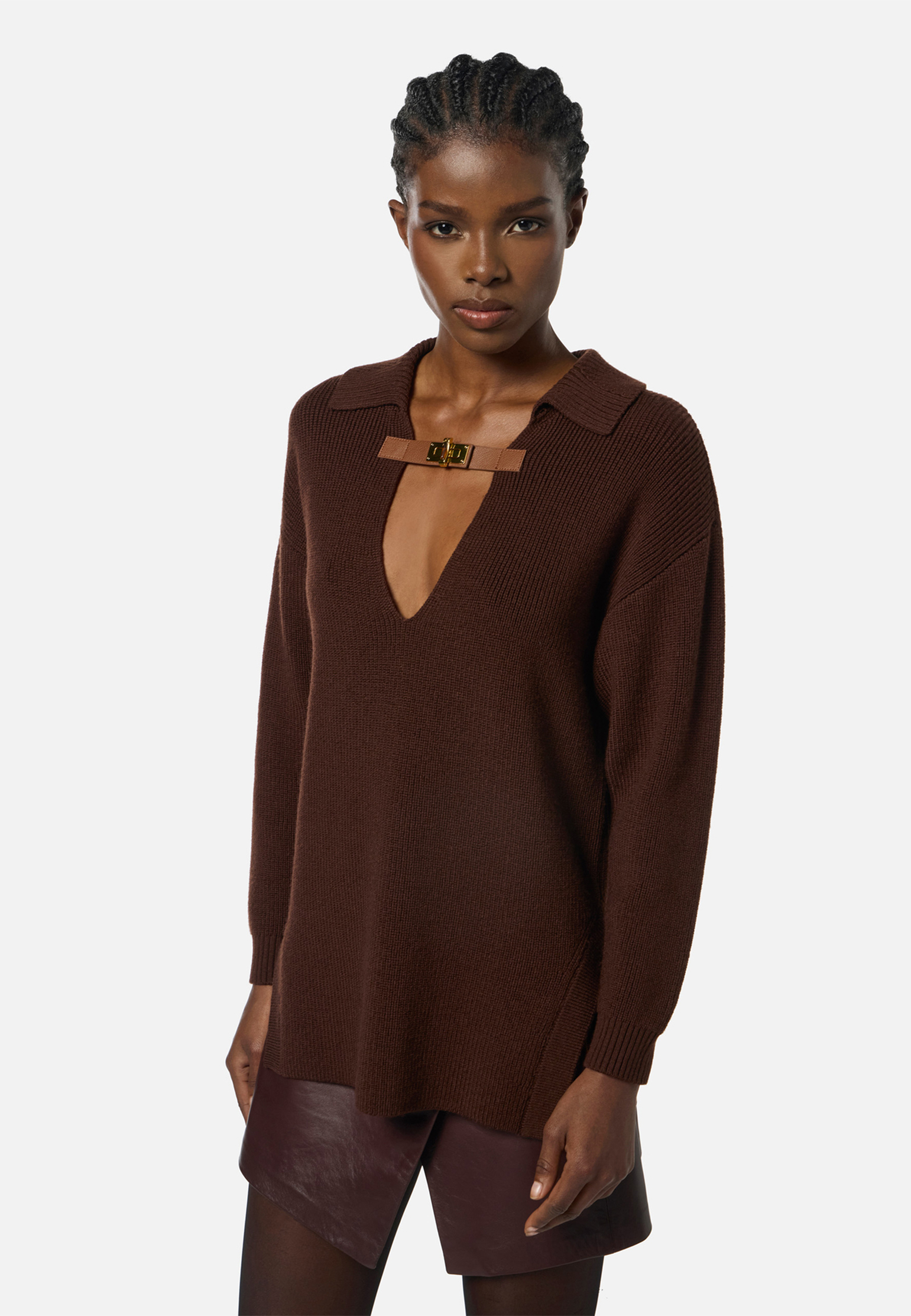 

Джемпер ELISABETTA FRANCHI, Коричневый, Коричневый