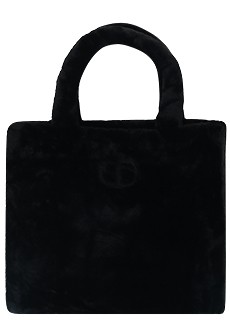 Меховая сумка-шоппер с логотипом TWINSET Milano