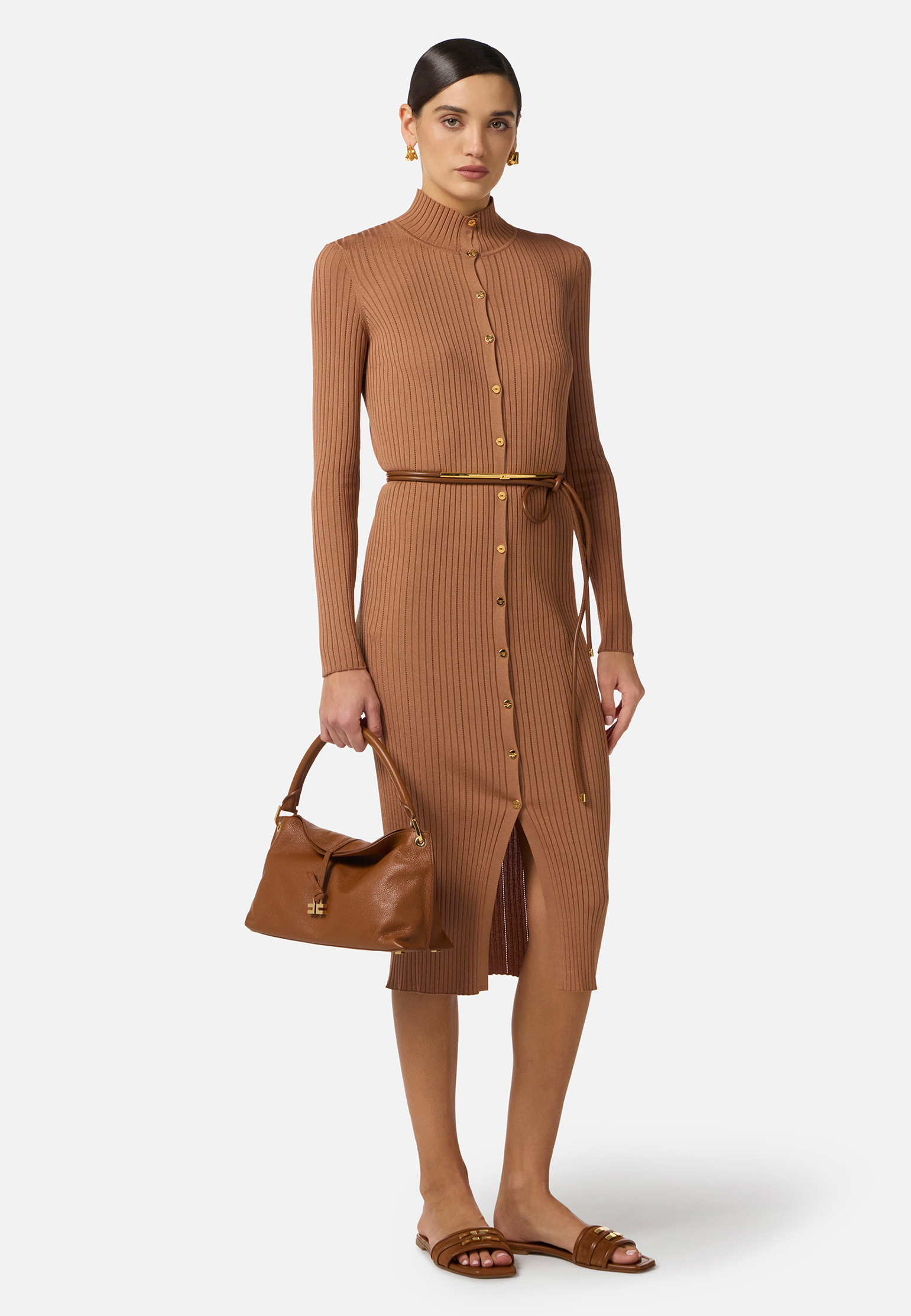 

Платье ELISABETTA FRANCHI, Коричневый, Коричневый