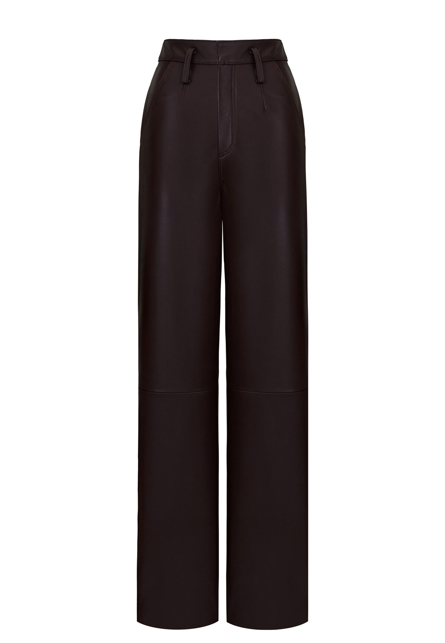 Кожаные брюки шоколадные THE REAL BASE