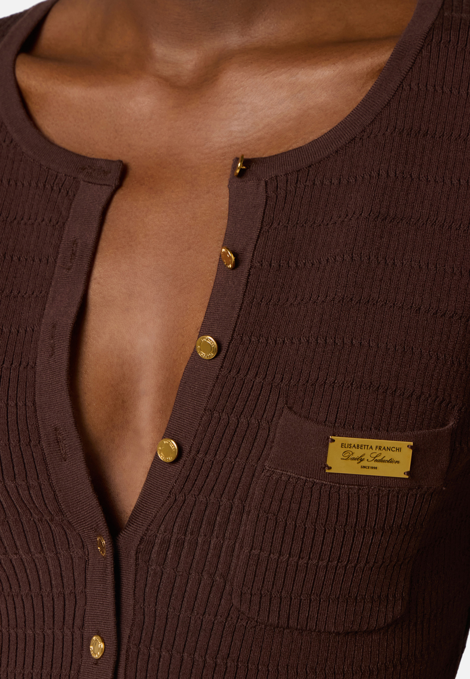 

Кардиган ELISABETTA FRANCHI, Коричневый, Коричневый