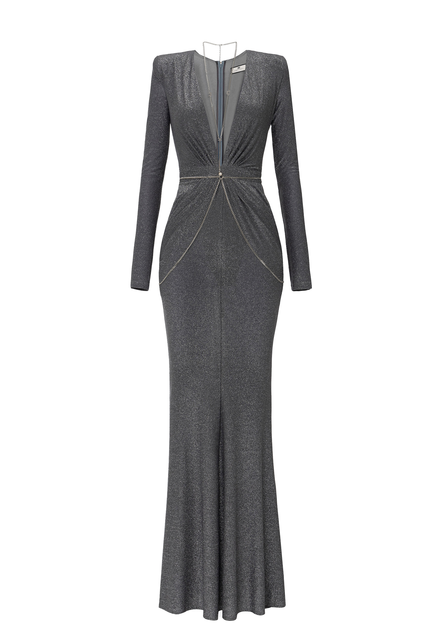 Платье ELISABETTA FRANCHI Серый, размер 40 175143 - фото 1