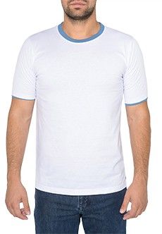 Белая футболка с синими вставками STEFANO BELLINI