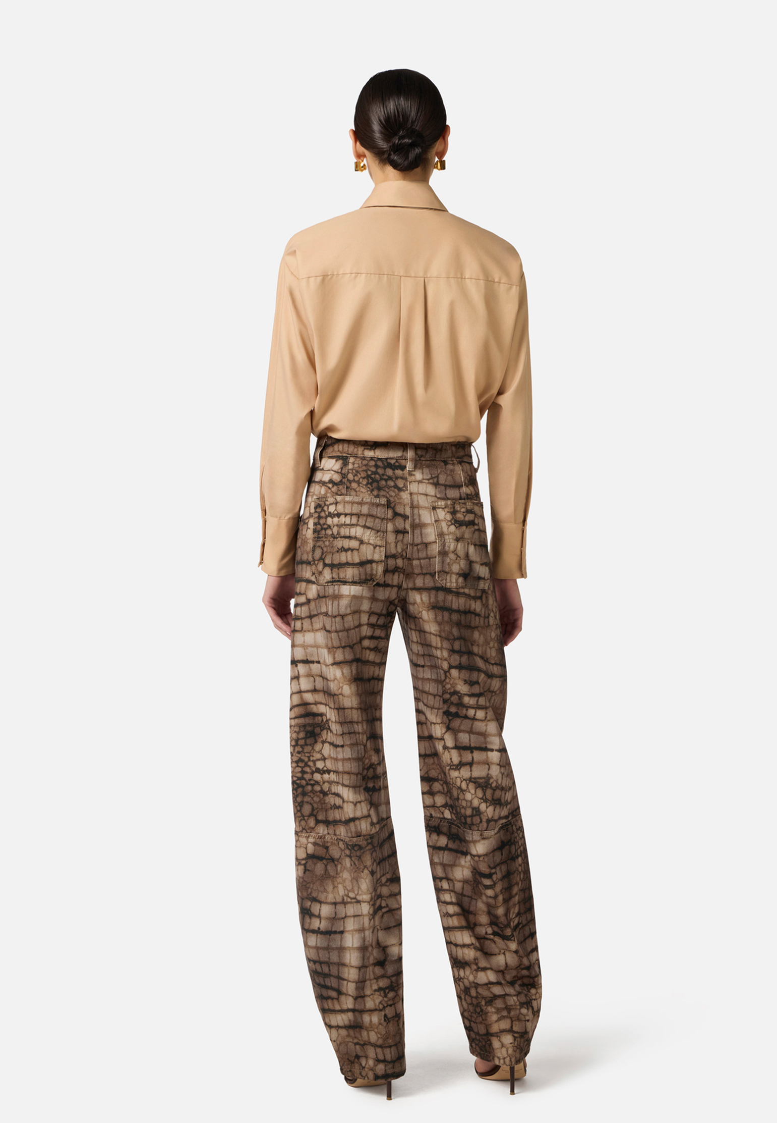 

Рубашка ELISABETTA FRANCHI, Бежевый, Бежевый