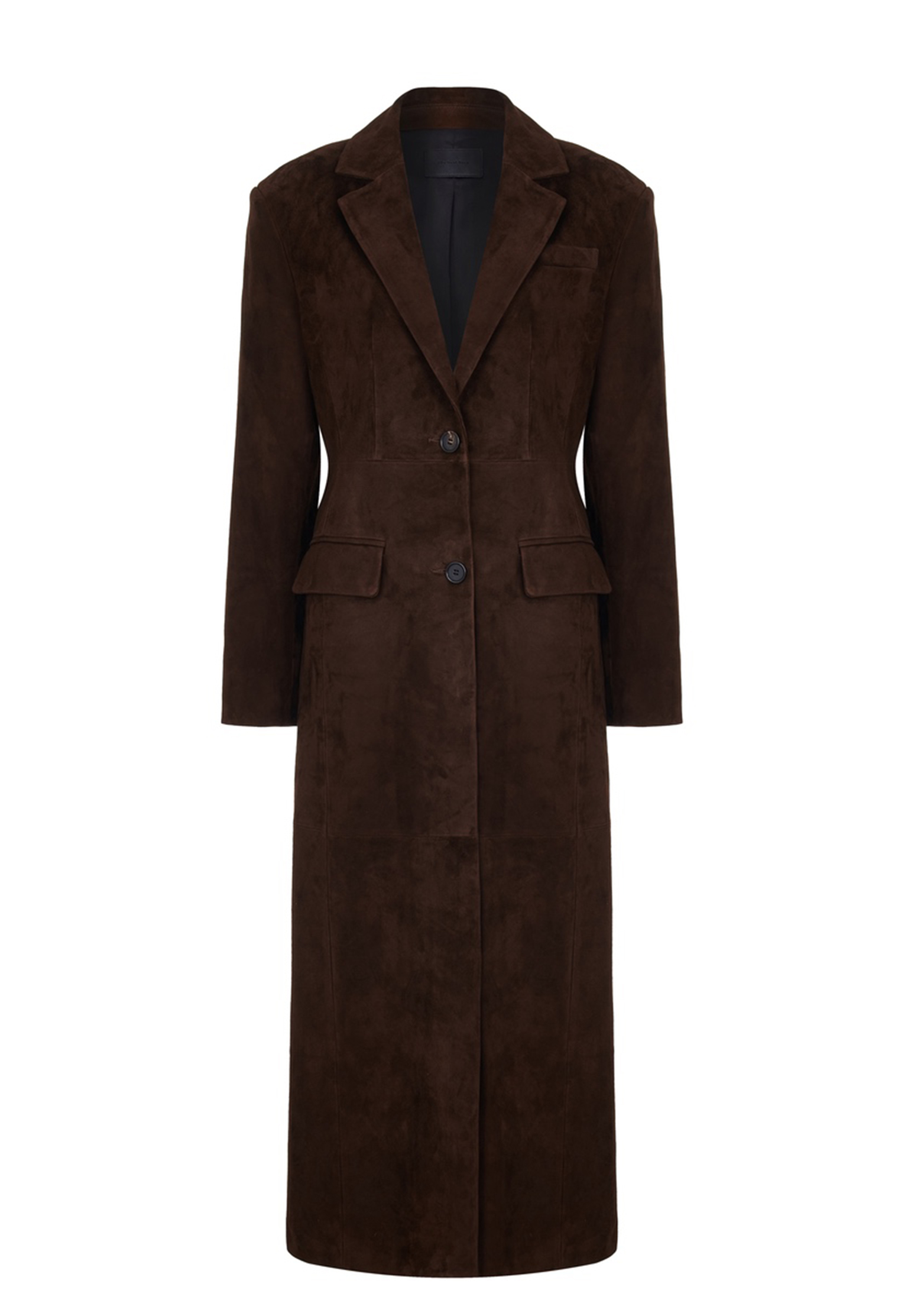 

Замшевое пальто THE REAL BASE, Коричневый, Коричневый