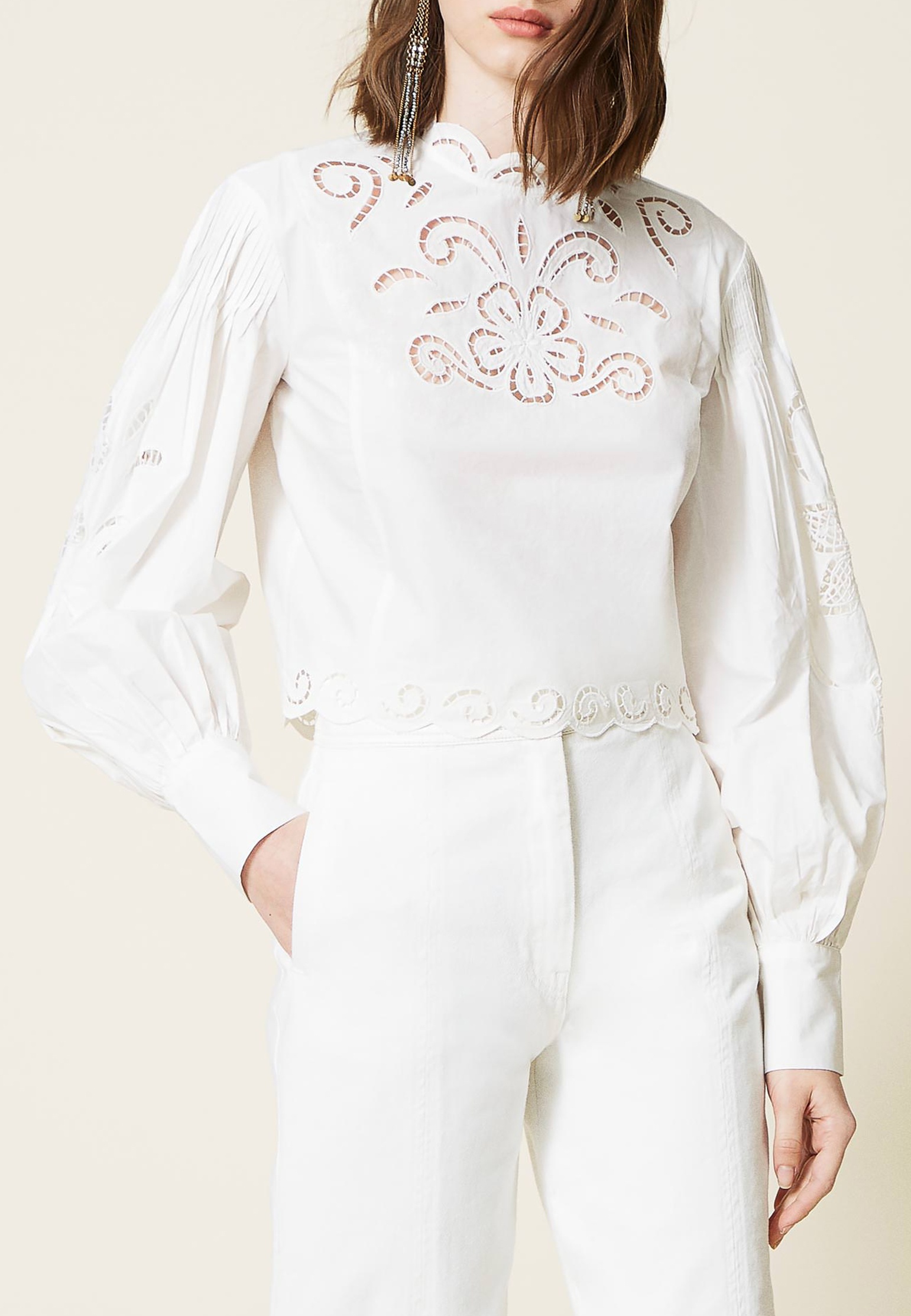 Блуза TWINSET Milano Белый, размер 40 143504 - фото 1