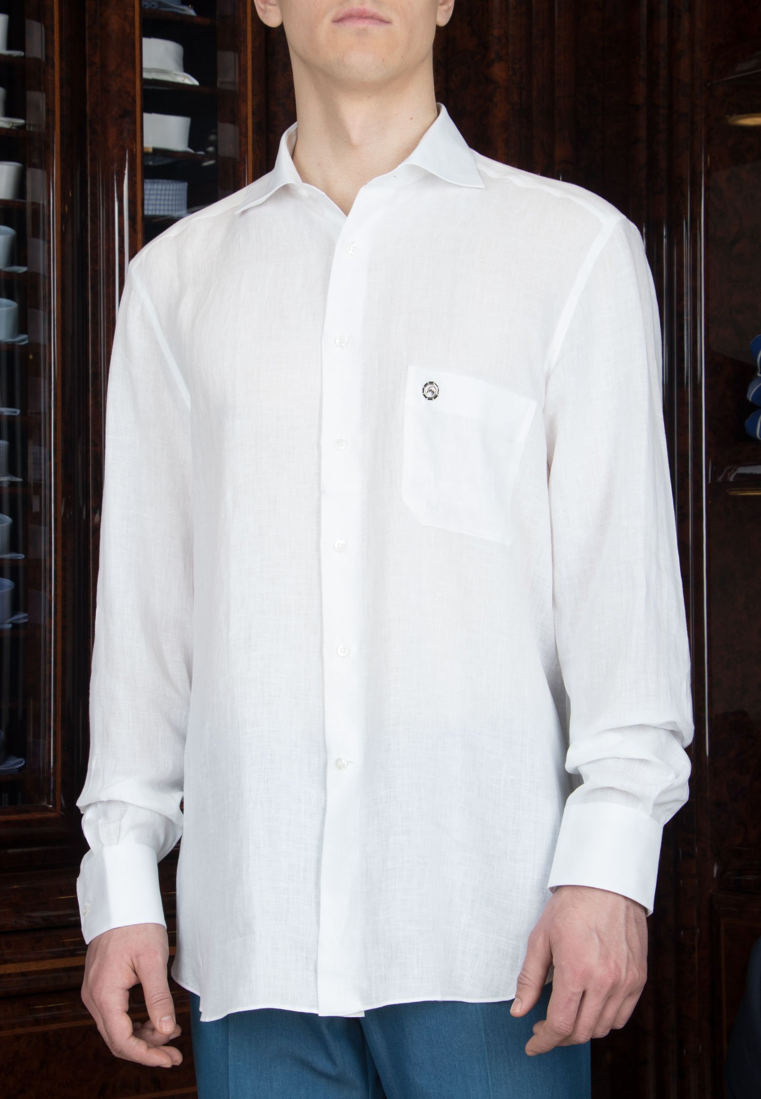 Хлопковая рубашка STEFANO RICCI Белый, размер 40 108309 - фото 1