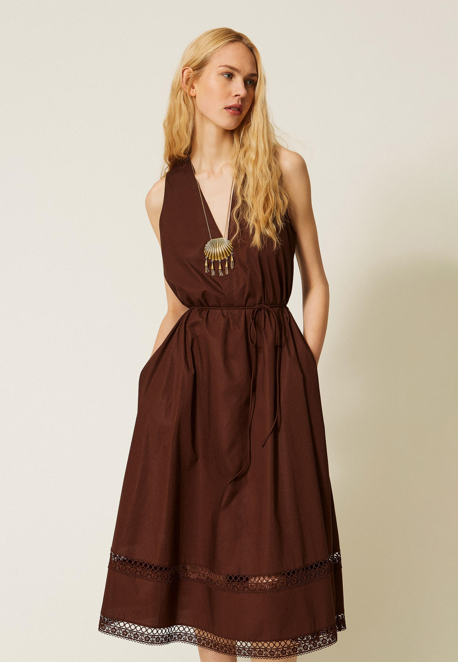 

Платье TWINSET Milano, Коричневый, Коричневый