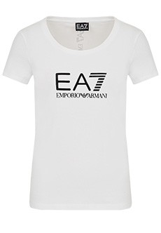 Белая футболка с логотипом EA7