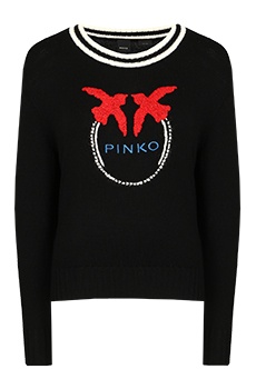 Джемпер из мягкой шерсти с вышитым логотипом PINKO