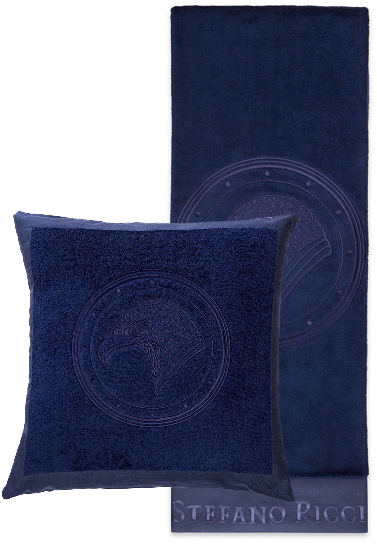 Комплект подушка и полотенце STEFANO RICCI Синий 146854 - фото 1