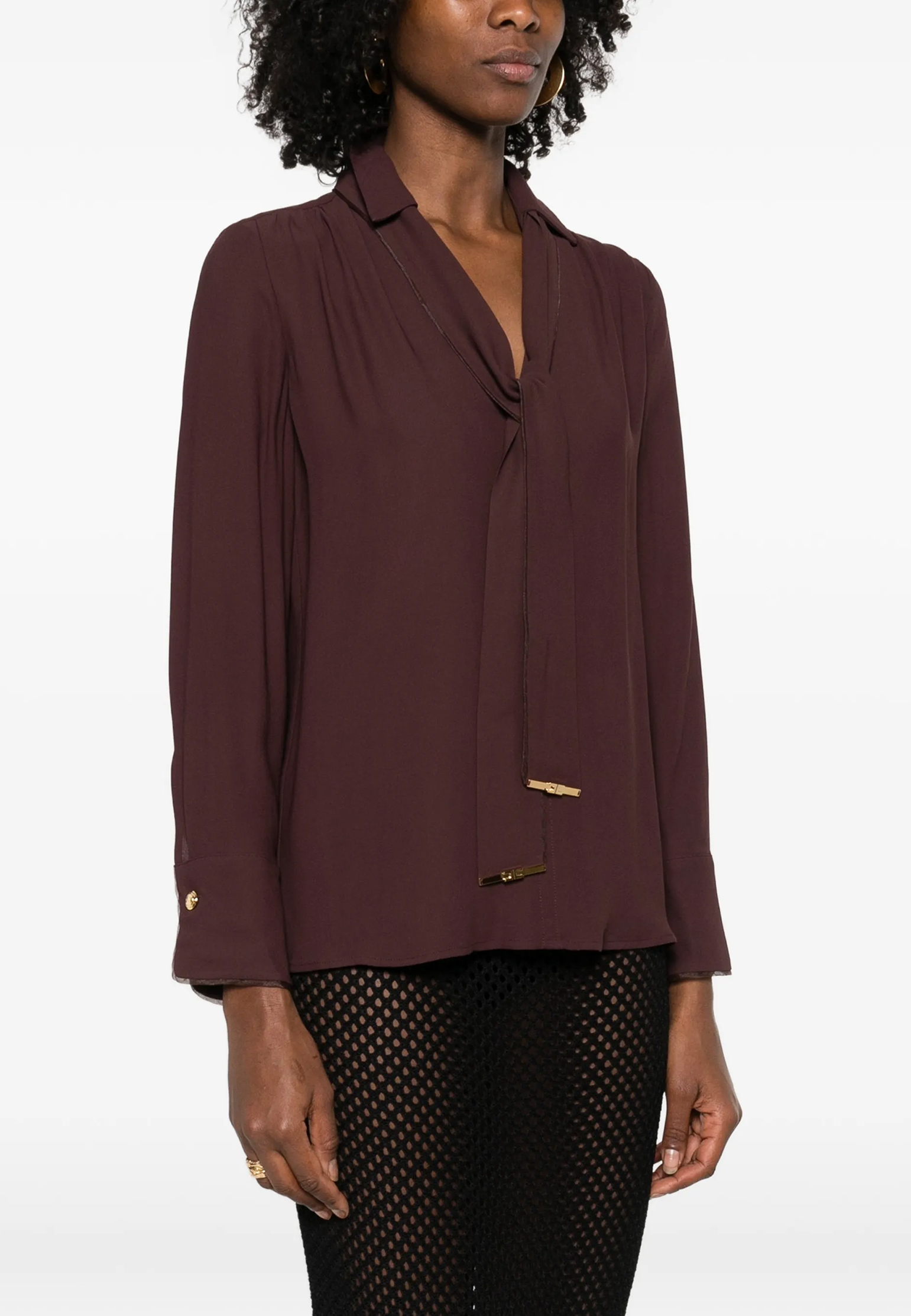 

Блуза ELISABETTA FRANCHI, Коричневый, Коричневый