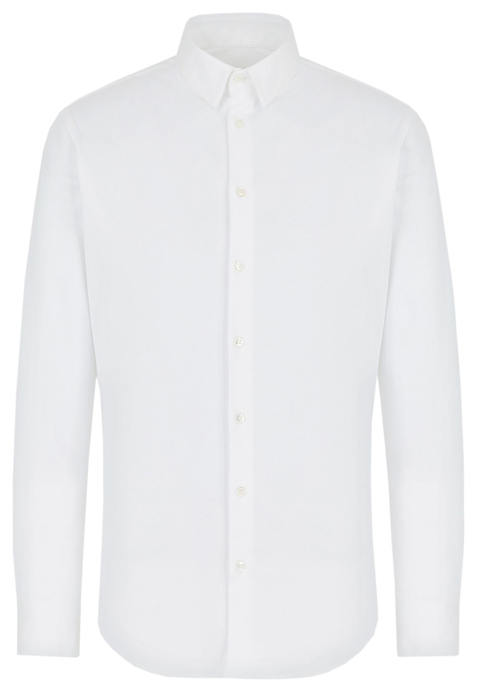 Рубашка облегающего кроя GIORGIO ARMANI белого цвета
