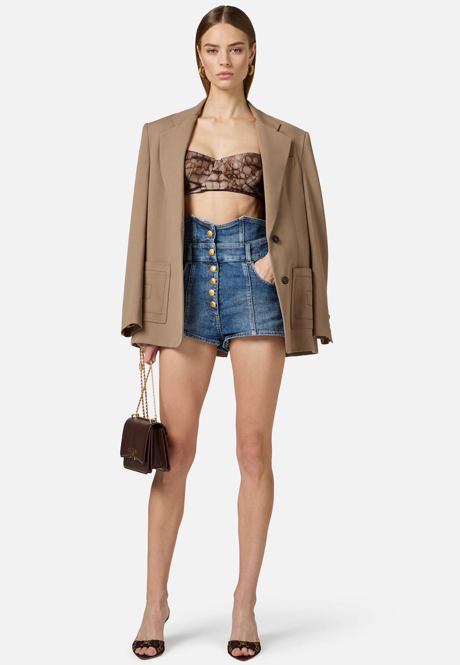 

Жакет ELISABETTA FRANCHI, Бежевый, Бежевый