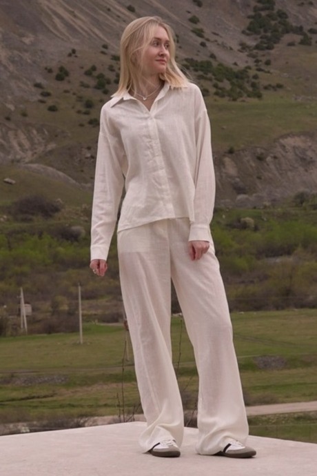 

Льняная рубашка свободного кроя "Caitline" AZUR, Белый, Белый