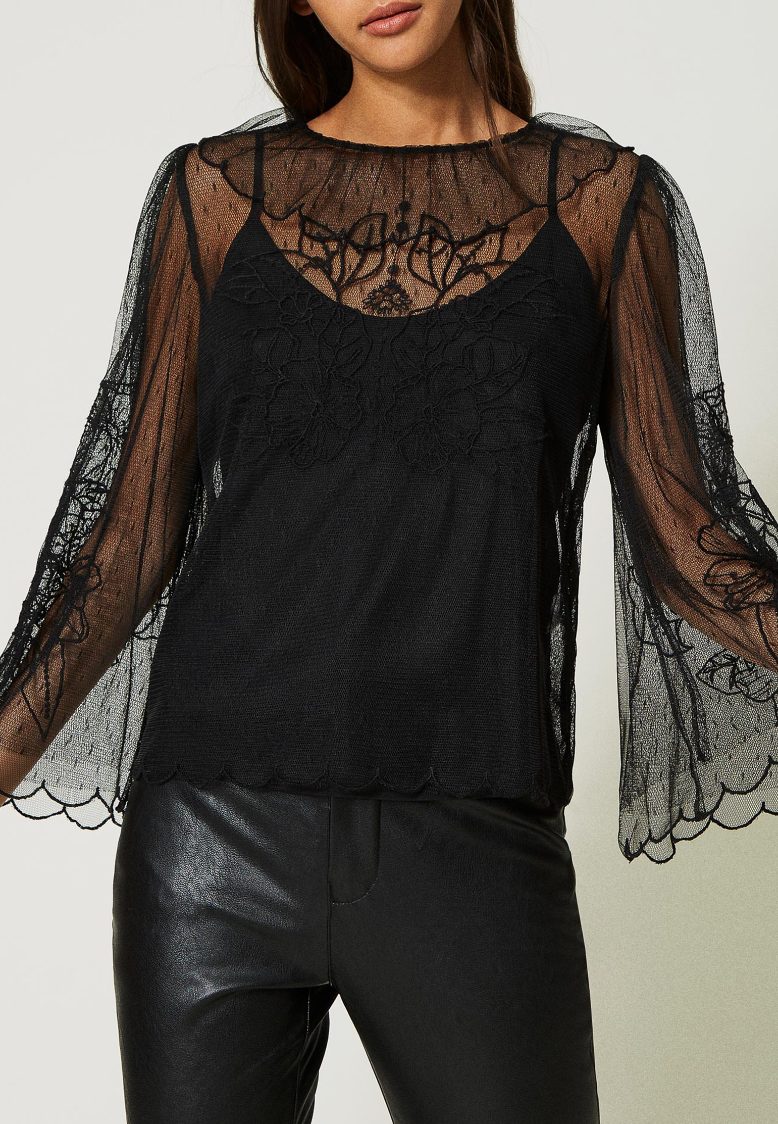 Блуза TWINSET Milano Черный, размер 46