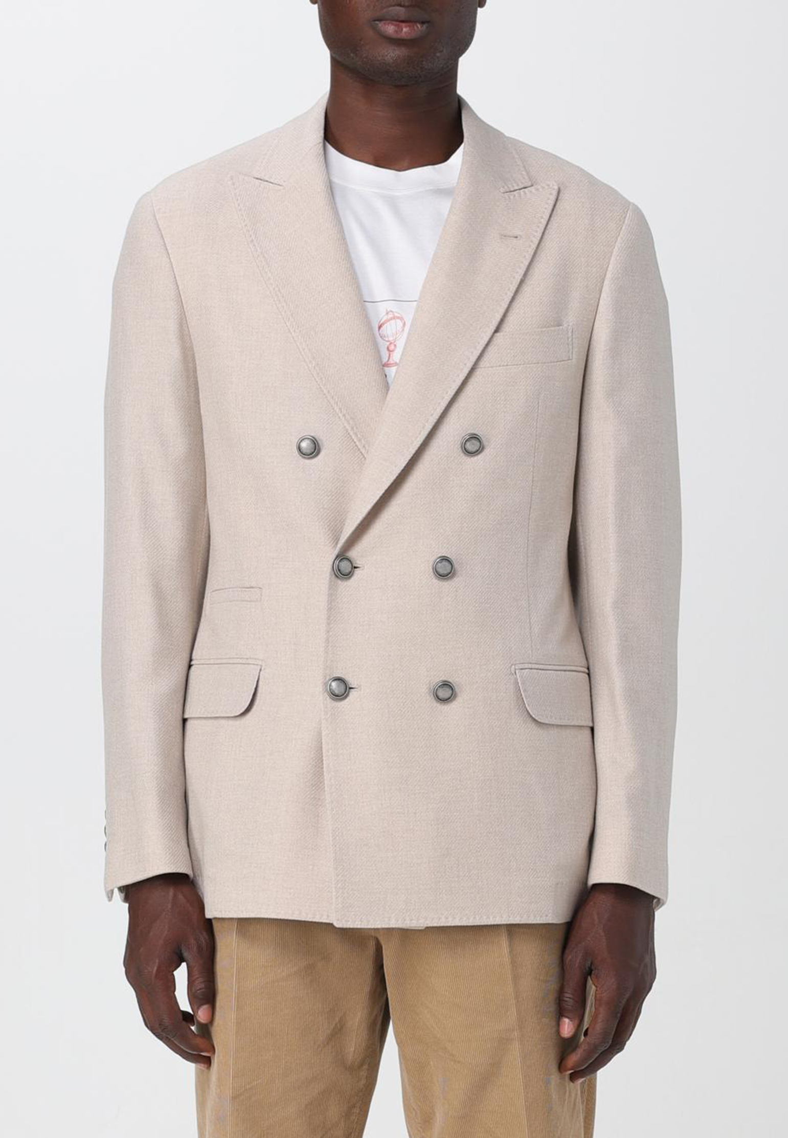 

Пиджак BRUNELLO CUCINELLI, Бежевый, Бежевый