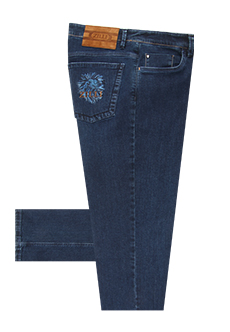 Зауженные джинсы с вышивкой на кармане ZILLI