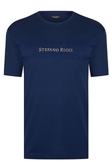 Трикотажная футболка с вышивкой STEFANO RICCI