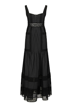 Платье из хлопка с кружевными вставками LUISA SPAGNOLI