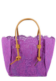 Фиолетовая сумка-тоут LoveLace из кружева пэчворк ERMANNO SCERVINO