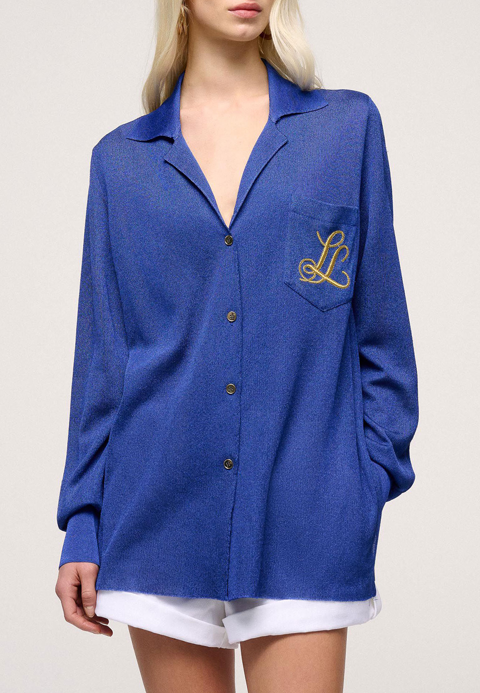 Блуза LUISA SPAGNOLI Синий, размер XL
